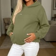 thumbnail image 6 of AKOEE Maternity Clothes Women Sweatshirts Loose Soft Zip-Breastfeeding Nursing Pullover Sweater Hoodie (L, Army Green), 6 of 8