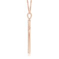 thumbnail image 2 of ANGARA Natural Prong-Set Diamond Tapered Cross Pendant in 14K Rose Gold for Women (Size-1.5mm| Color-G| Clarity-VS2) | April Birthstone, Anniversary, Jewelry Gift for Women | Natural Diamond Necklace, 2 of 7