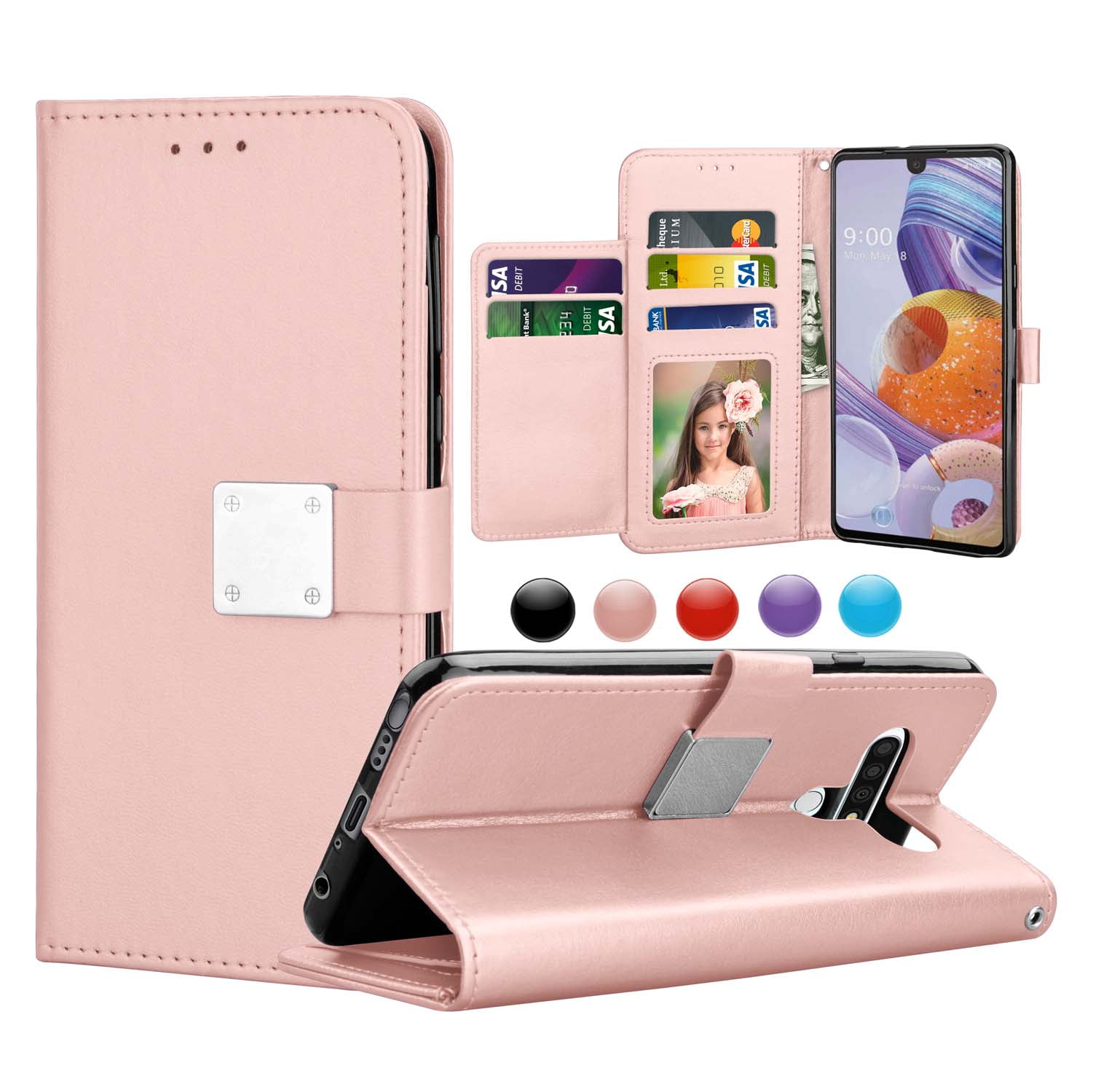 LG Stylo 6 Wallet Case, LG Stylo 6 2020 6.8" PU Leather Cases, Njjex
