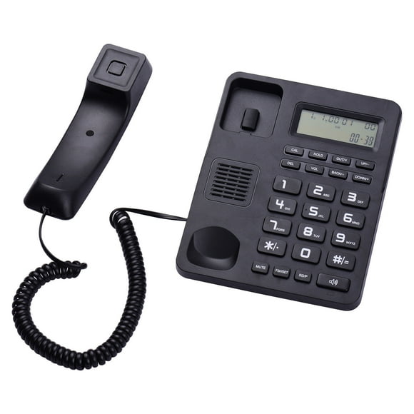 Yeacher Black Corded Telephone Wired Desk Landline Phone with LCD Display Caller ID/Call Waiting Speakerphone