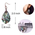 thumbnail image 5 of Pendientes de concha de abulón de mar envueltos a mano del árbol de la vida para mujer, alambre de cobre envejecido francés JM, 5 of 5