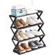 thumbnail image 1 of Zapatero plegable de 4 niveles para ahorrar espacio, organizador de zapatos para armario, pasillo, entrada, dormitorio (negro), 1 of 4