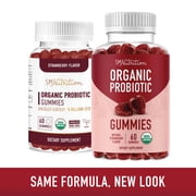 Organic Probiotic Gummies for Adults | 5 Billion CFU for Digestive Health & Immune Support | 60 Ct