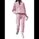 thumbnail image 1 of Conjunto Deportivo de 2 Piezas para Mujer: Sudadera de con Media Cremallera y Pantalón de Chándal Rosa M, 1 of 8