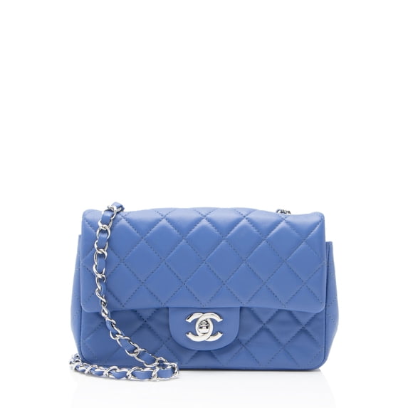 Pre-Owned Chanel Lambskin Rectangular Mini Flap Bag