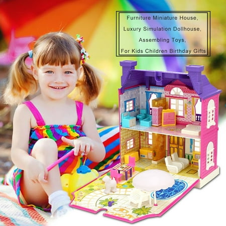 Creative Movement Music - Dollhouse Miniature with Furniture, DIY Dollhouse Kit with Light and Music Movement, Creative Room for Christmas Gifts Idea