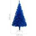 thumbnail image 4 of vidaXL Artificial Pre-lit Christmas Tree with Ball Set Blue 240 cm PVC, 4 of 5