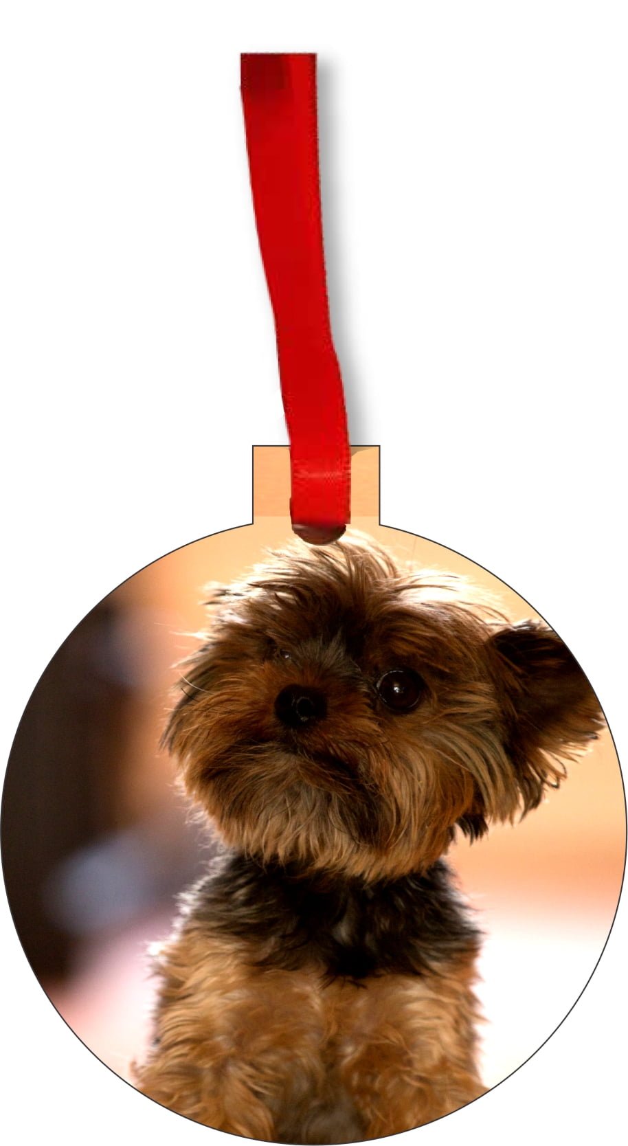 Ornaments Yorkie Yorkshire Terrier Puppy Dog Round Shaped Flat