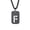 Black Letter F, variant on Dog Tag Letter Necklace for Men Women Square Initial A-Z Pendant Personalized Stainless Steel Black Silver Gold Plated Name Monogram Cool Simple Jewelry Black Letter D