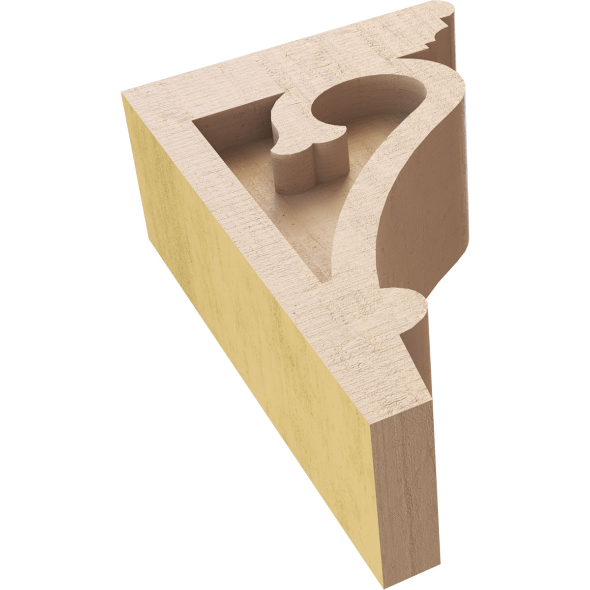 2"W x 4"D x 6"H Classic Mayflower Rough Cedar Woodgrain TimberThane Corbel, Primed Tan