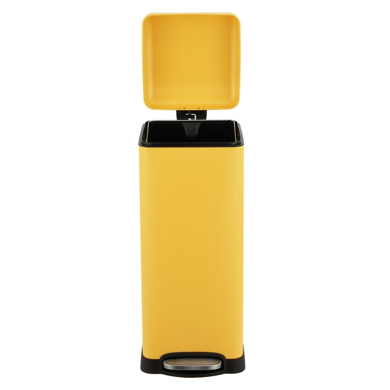 Happimess Betty Retro 8-Gallon Step-Open Trash Can, Daffodil