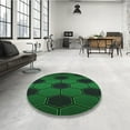 thumbnail image 4 of Ahgly Tapis Rond Lavable en Machine Intérieur Transitionnel Vert Forêt Foncé, 4 Pieds Rond, 4 of 7