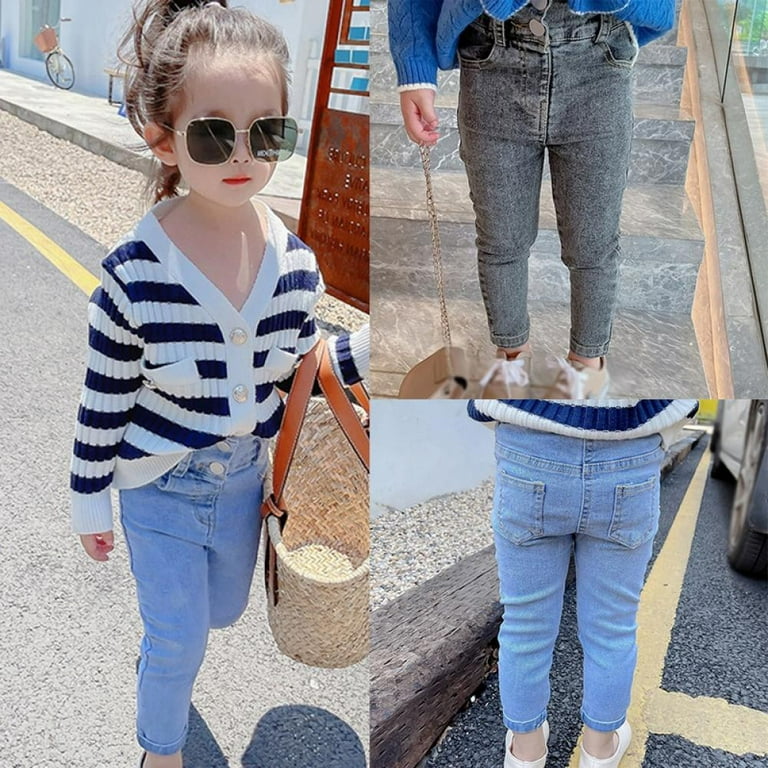Girls Jeans Ruffles Kids Jeans For Girls High Waist Button Jeans For  Children Style Children's Clothing Spring Autumn