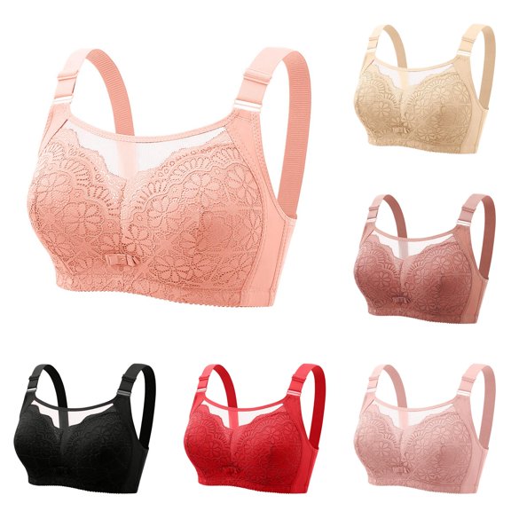 Women's Large Sized Lace Bra Without Steel Ring Gathered Side Folding Large Chest Underwear No Wire Push up Bra 36ddd Sports Bras for Women Woman's Sports Bra