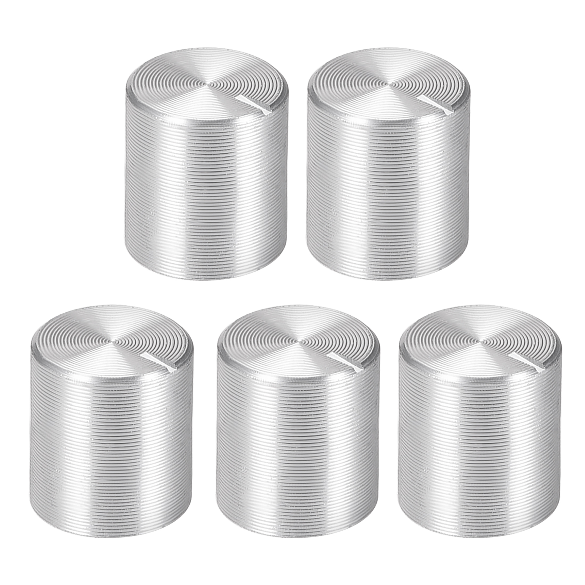 5 pcs Potentiometer Knob Knurled Shaft Black Aluminum 6mm Shaft Dia