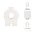 thumbnail image 5 of Decorative Ceramic Vase for Home Decor - House Accent for Living Room Decor, Bedroom, Office, or Table Centerpiece - Modern Round Flower Vase for Kitchen, Entryway, or Shelf Styling - 7", White, 5 of 13