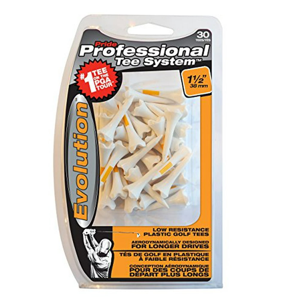 Pride Professional Tee System Evolution Plastic Golf Tees (Pack of 30