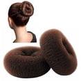 thumbnail image 1 of ClothoBeauty Anillo extra grande para hacer moños de pelo para mujer, moldeador de donas (para cabello grueso y largo) 5.1-5.3 pulgadas (X-marrón), 1 of 5