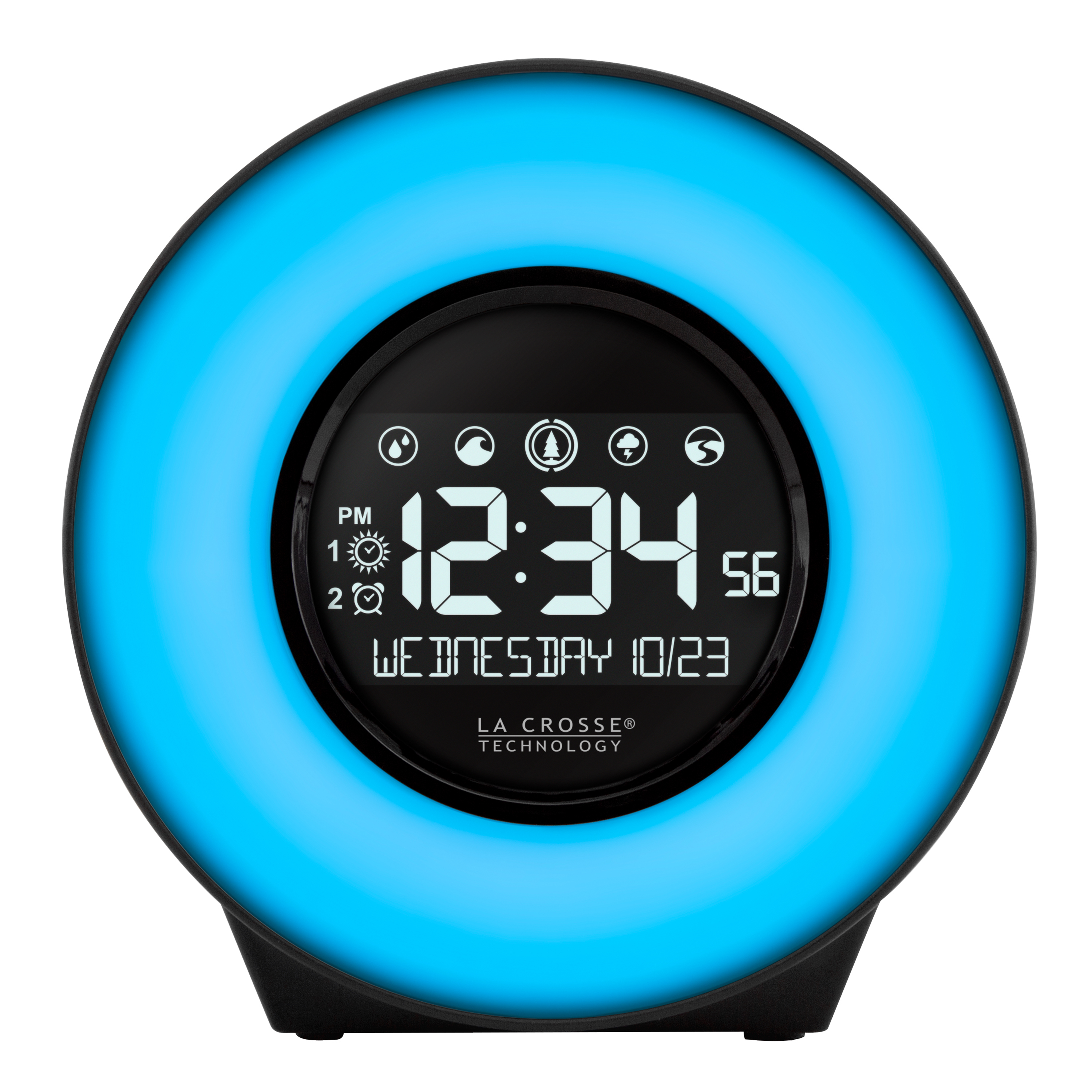 La Crosse Technology C83117 Multi-Color LCD Desk Digital Alarm Clock with Sounds and USB - image 3 of 10