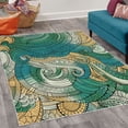 thumbnail image 2 of Abstract Decorative Rug, Ocean Inspired Graphic Paisley Pattern Swirled Hand Drawn Art Print, Quality Carpet for Bedroom Dorm and Living Room, 6 Sizes, Dark Seafoam, by Ambesonne, 2 of 4