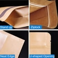 thumbnail image 4 of 50 Pcs Stand Up Kraft Paper Bag, Reusable Zip Lock Sealing With Notch Matte Transparent Window Bags, All Purpose Storing Food Storage, Ideal for Coffee Beans, Nuts, Biscuits. (5.9"x8.6"), 4 of 7