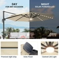 thumbnail image 7 of FLAME&SHADE 11 Ft LED Patio Cantilever Umbrella Outdoor Aluminum Offset Hanging Rotation w/Solar Lights,Beige, 7 of 7