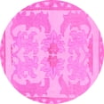 thumbnail image 1 of Ahgly Company Indoor Round Abstract Pink Modern Area Rugs, 8' Round, 1 of 4