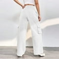 thumbnail image 4 of JFHHQ 2025 New Women's Slim Stretch High-Waisted Trousers Solid Color Formal Suit Length Casual Pants White XXL, 4 of 7