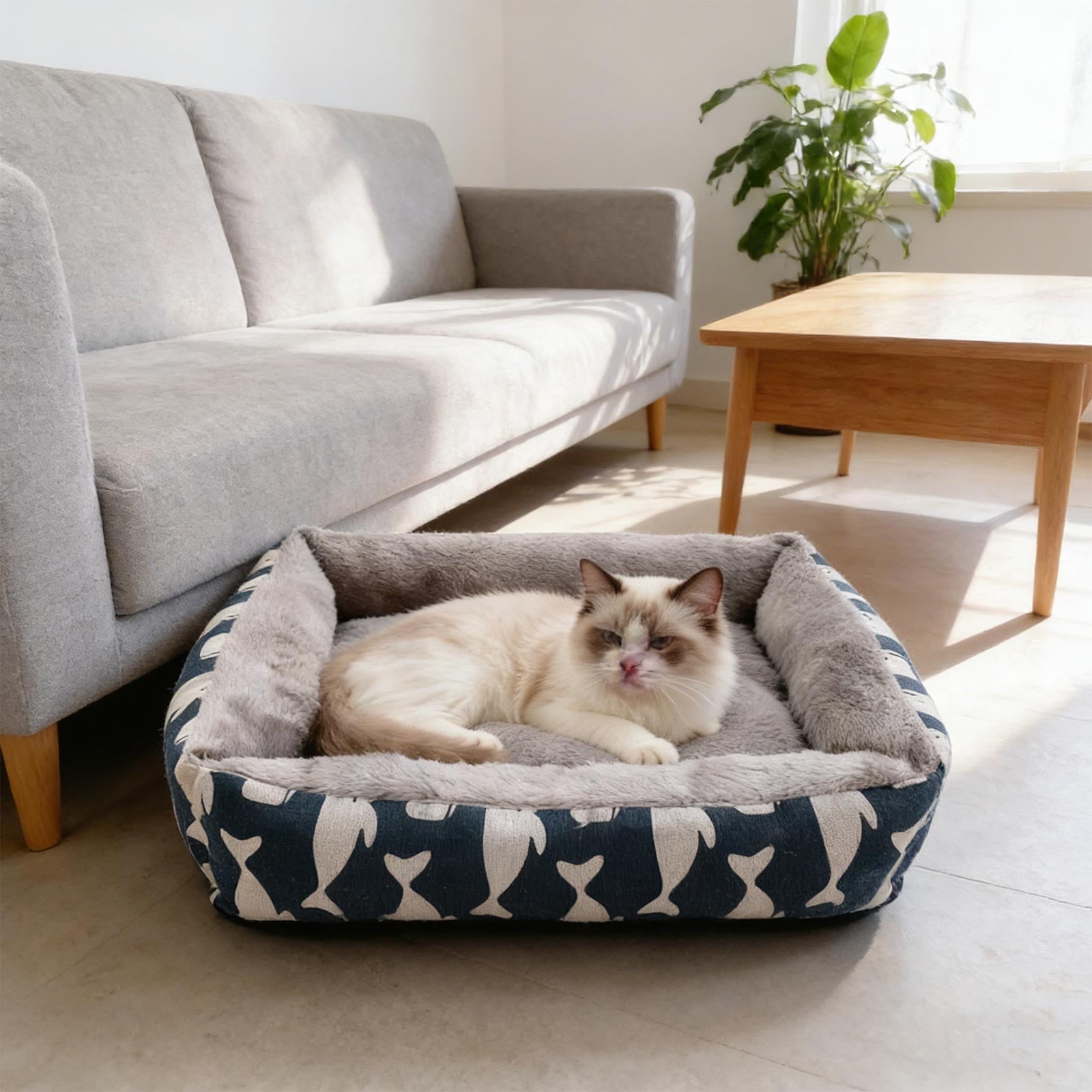 Specollect 4 Pcs Winter-Warm Pet Bed All-Season Dog Cat Bed, Soft Arctic Velvet Plush, Skidproof & Waterproof Base, Cozy Support for Small Large Pets Indoor Use