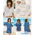 thumbnail image 6 of Avidlove Womens Nightgown Short Sleeve Tshirt Bikini Cover Up Comfy V Neck Sleepshirt Sleepwear Casual Nightshirts, 6 of 9
