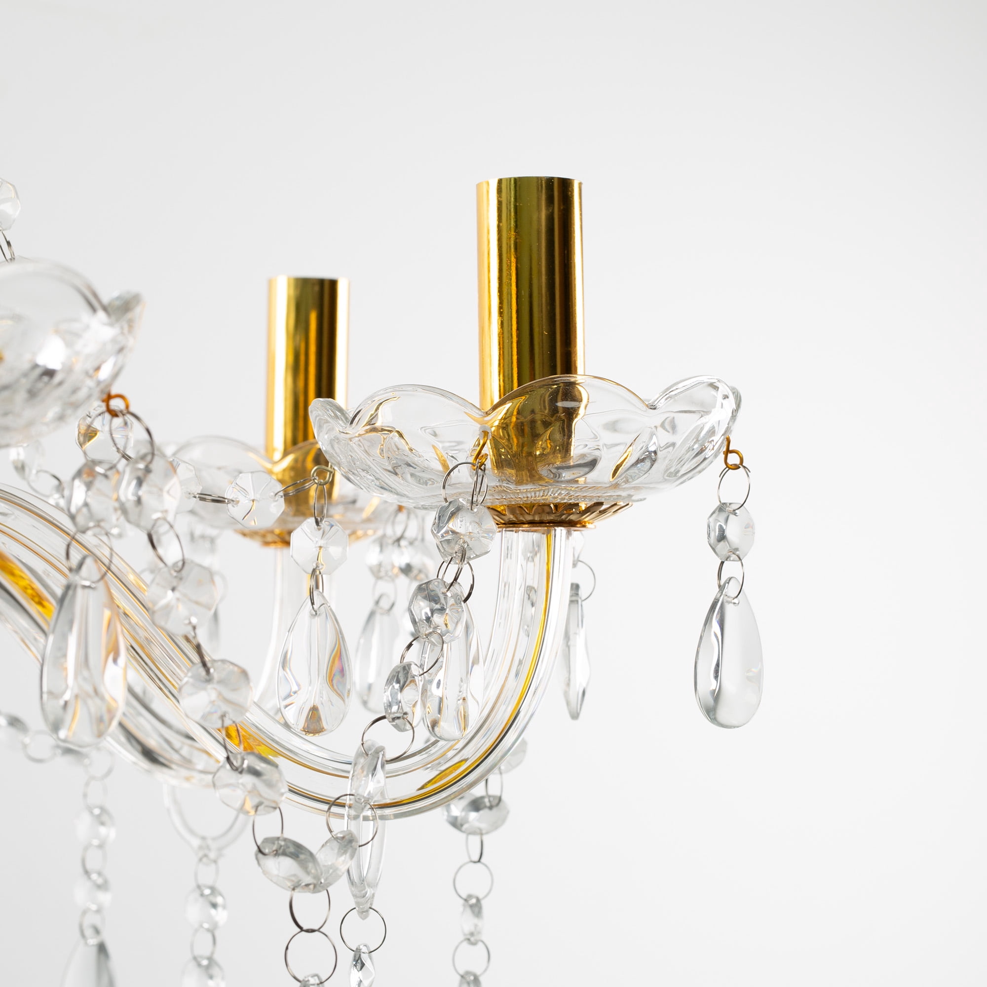 YANSUN 6 Lights Gold Color Luxurious Candle Crystal Chandelier, K9 Modern Crystal Chandelier