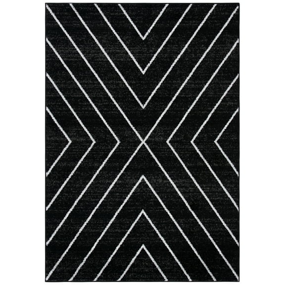 SAFAVIEH Adirondack Evonne Geometric Area Rug, Black/Light Grey, 4' x 6'