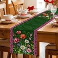 thumbnail image 5 of Spring Flowers Table Runner 108 Inches, Purple Boho Farmhouse Botanical Florals Bed Runner Dresser Scarves Tabletop for Indoor Outdoor Parties/Ceremony/Banquet, 13"x 108", 5 of 8