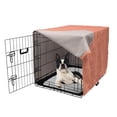 thumbnail image 5 of Triangles Dog Crate Cover, Continuous Diagonal Squares Lines Art in Tricolor Tones Illustration, Easy to Use Pet Kennel Cover Small Dogs Puppies Kittens, 7 Sizes, Vermilion Beige White, by Ambesonne, 5 of 6
