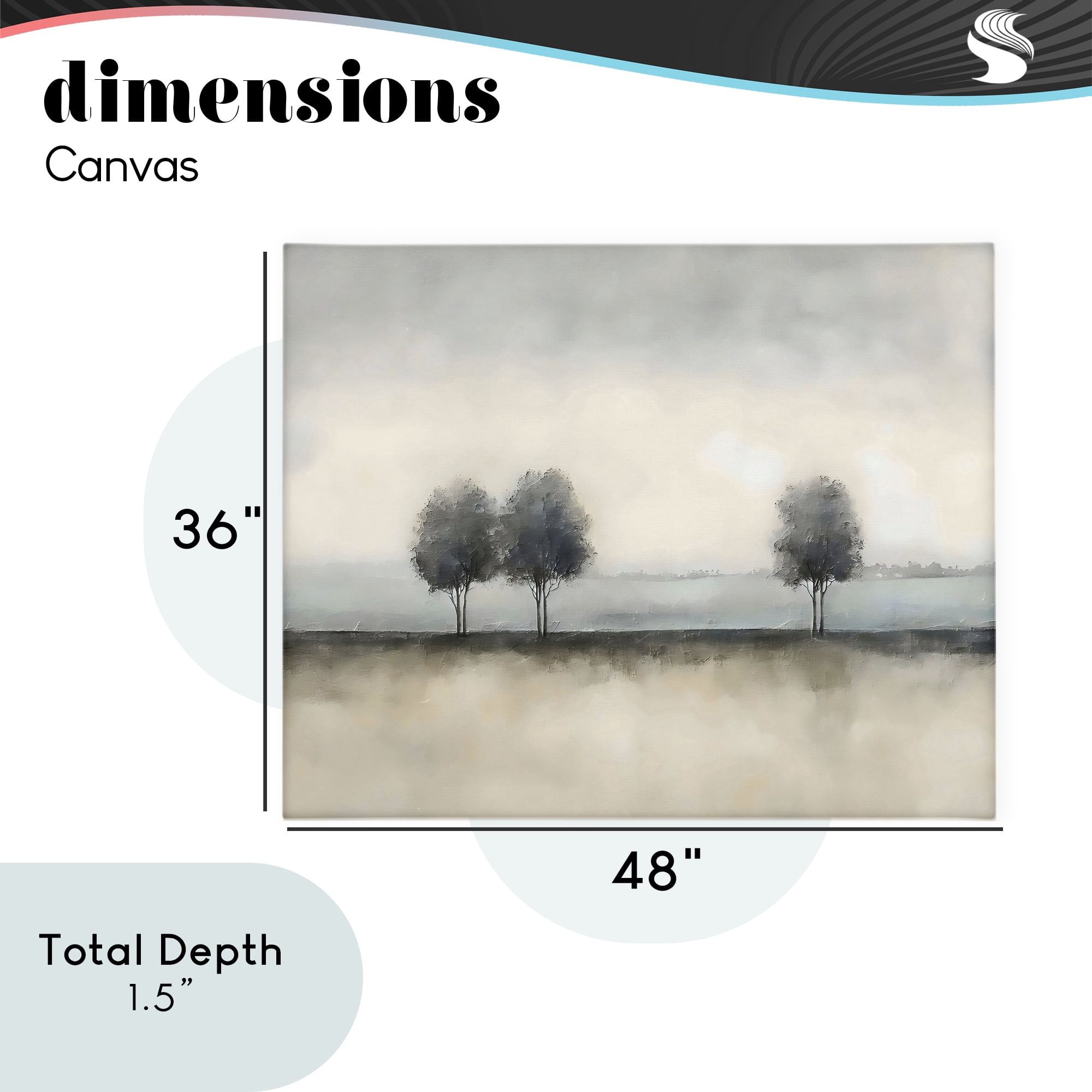 Stupell Industries Muted Trees Horizon Canvas Wall Art, design by Riley B