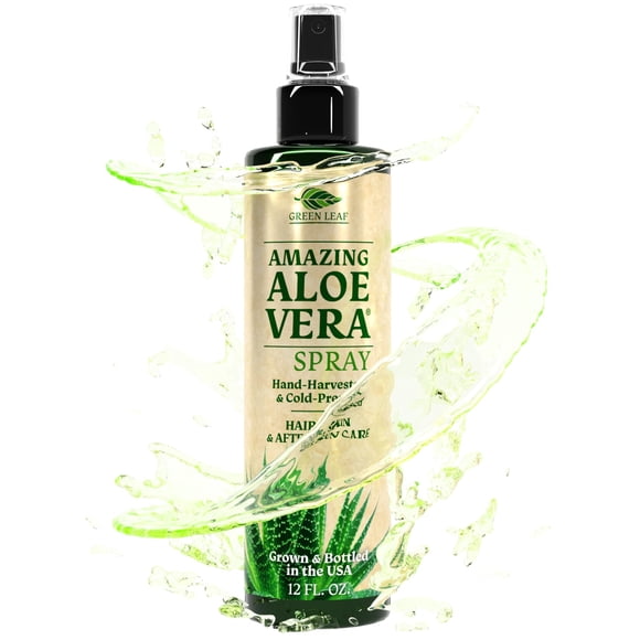 Spray de aloe vera Green Leaf Naturals 99% prensado en frío, 355 ml