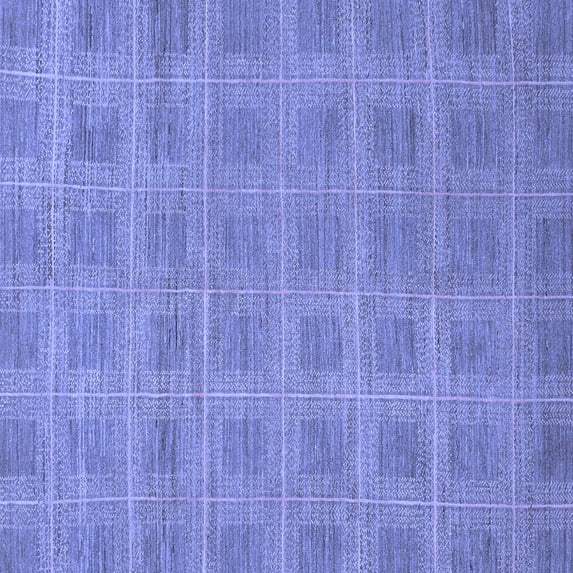Ahgly Company Indoor Square Checkered Blue Modern Area Rugs, 8' Square