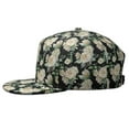 thumbnail image 3 of Floral & Skull Snapback Hat – Gothic Bloom Flat Brim Cap, Unique Streetwear Style, 3 of 8