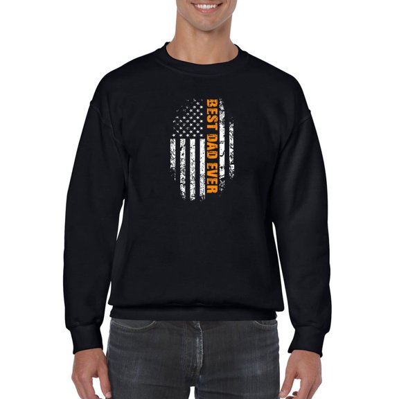 Best Dad Ever Usa Flag Sweatshirt Men -GoatDeals Designs, Male 3X-Large