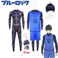 thumbnail image 2 of Jersey de bloqueo azul de Anime, ropa deportiva para Club de fútbol, disfraz de Isagi yoachi, peluca Hyoma Chigiri, Meguru, uniforme de Bachira, 2 of 4