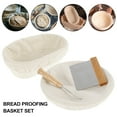 thumbnail image 1 of 10” Proofing Basket Bread Proofing Basket + Bread Lame +Dough Scraper+ Linen Liner Cloth for Professional & Home Bakers, 1 of 11