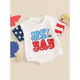 thumbnail image 4 of Zehjuhan 4th Of July Newborn Baby Girl Boy Rompers Stripes Star Print Short Sleeve Bodysuit Infant Short Jumpsuit For Independence Day, 4 of 8