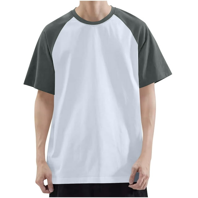 CHGBMOK Chemises pour Hommes Décontractées Mode Couleur Unie Col à Revers Haut Manches Courtes Col Rond Tailles P-3TG