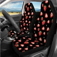 thumbnail image 2 of Yuyamidu 14 PCS Strawberry Car Seat Covers Set with Steering Wheel Cover Black Seat Belt Covers Car Armrest Cover Cushion Headrest Covers Keychain Coasters for SUV Truck, 2 of 7