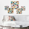 thumbnail image 2 of Designart "Geometric Urban" Geometric Wall Art Set Of 5 - Multicolor Modern Hallway Metal Art Print Set, 2 of 6