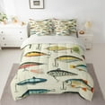 thumbnail image 2 of jejeloiu Pike Fish Twin Bedding Sets 7-Piece,Fishing Hook Bedding Comforter Set,Animals Marine Life Sheet Sets For Teens,Microfiber Bedroom Decor Reversible, 2 of 8