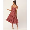 thumbnail image 3 of Moomaya Solid Sleeveless Tiered Dress, Strap Dress Summer Midi Rayon Dresses, 3 of 8