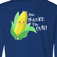 thumbnail image 4 of Inktastic Aw, Shucks, I'm Cute Corn Humor Long Sleeve Youth T-Shirt, 4 of 5