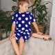 thumbnail image 4 of Balery Navy And White Polka Dot Conjunto de Pijama Infantil de Manga Corta con Estampado – Ropa de Dormir de Algodón Suave-XX-Large, 4 of 6
