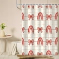 thumbnail image 2 of Red Rainbow Bow Shower Curtain 72x72, Waterproof Washable Polyester Bathroom Curtain, Bow Bath Curtain with 12 Plastic C Hooks, Machine Washable Fabric Bath Curtain for Bathroom Decor, 2 of 5